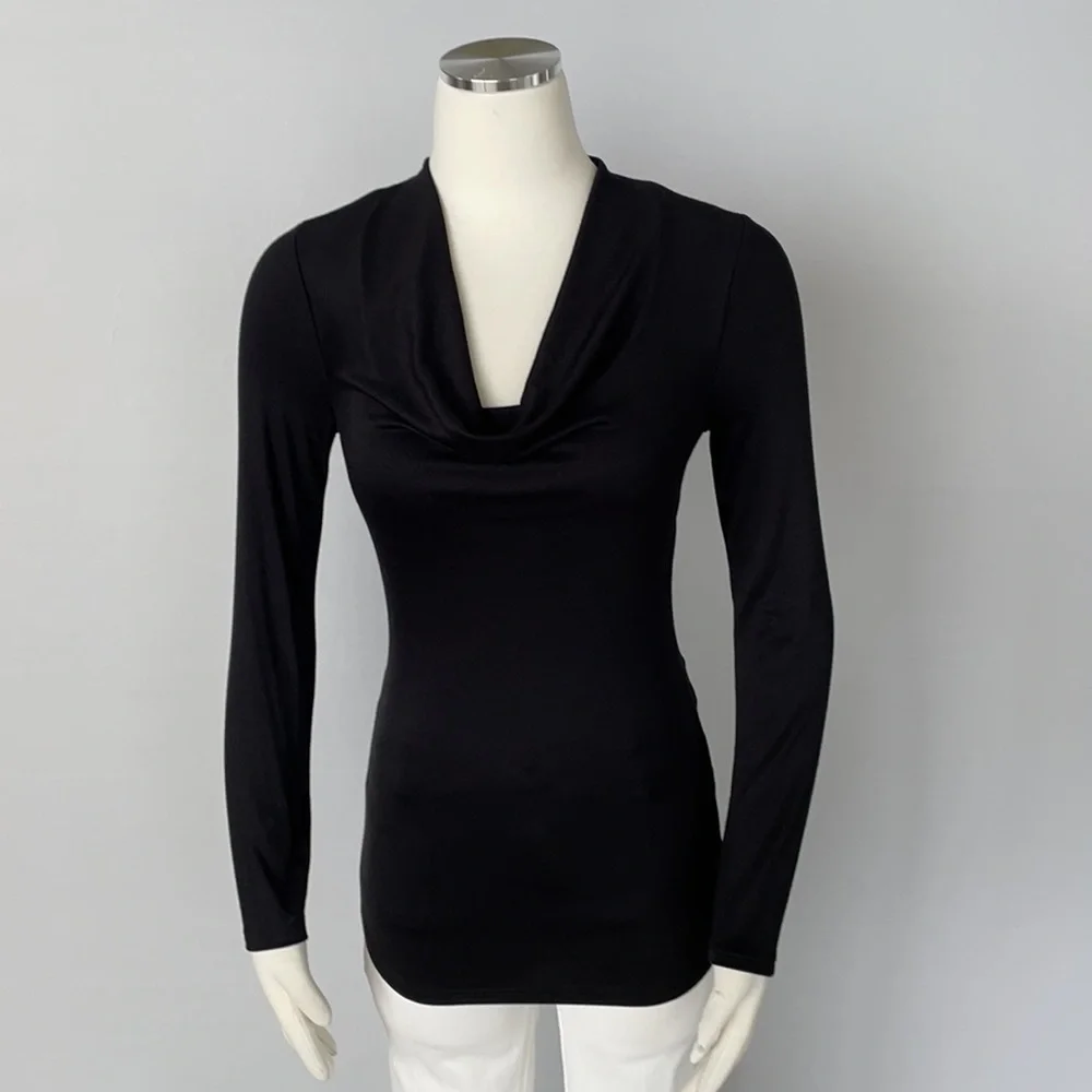 NWT WHBM Draped Neck Jersey Top XXS - Picture 6 of 16